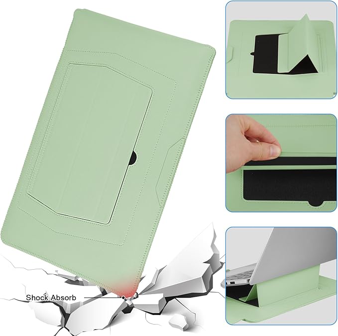 HoYiXi 13.6'' Laptop Sleeve Case Leather Bag with Stand Compatible with MacBook Pro 14/MacBook Air 13(M1 M2)/ASUS Vivobook 14/Dell XPS 13/ASUS Acer Matebook 13 14'' Laptop case,
