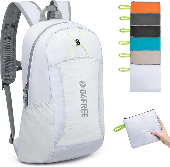 G4Free 24L Lightweight Packable Hiking Backpack Sport Travel Daypack Water Resistant for Women Men | Water Resistant Material, 11.4*7.9*18.5 in, Outdoor Sports, Travel, Hiking, Day trips, Cycling, Daily Use, Foldable Backpack