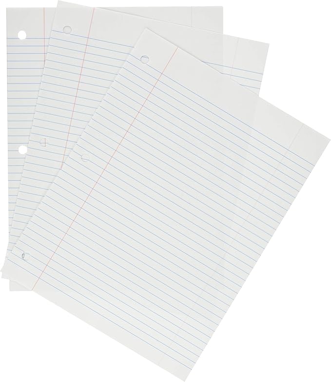Sparco 82124-Parent Filler Paper, College Ruled, 16lb., 10-1/2 x 8 Inches, 200/Pack, WE