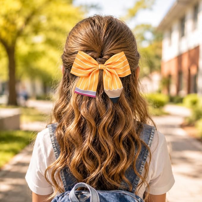 2 Pcs First Day Back to School Pencil Hair Accessories for Girls Teacheres | Pencil Bow Clip Headband for Girls,School Uniform Hair Bows,Back to School Supplies,for School Outfits,Adorable Accessory