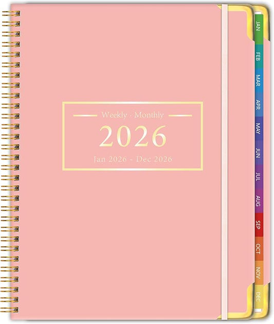 Planner -2026, Hardcover Weekly & Monthly Calendar Planner, January 2026 - December 2026, 8.5" x 11", Daily Agenda Book with Colorful Tabs, College Organizer Notebook, School & Work Supplies for Student Teacher Classroom