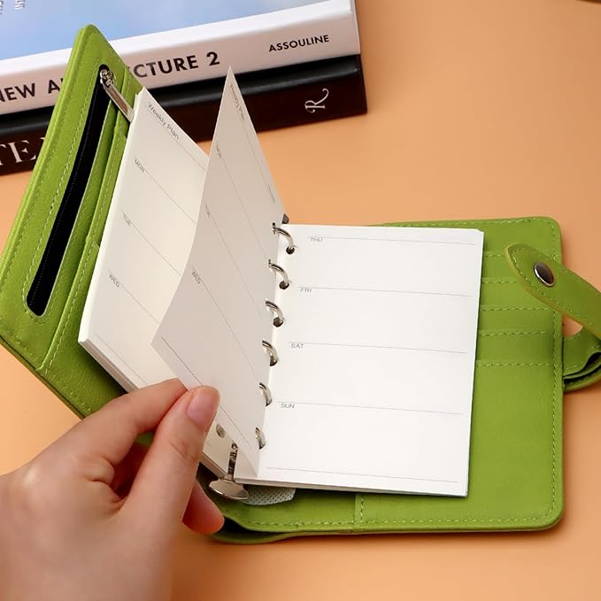 NatSumeBasics A7 Refills Paper 3" x 5" Undated Weekly Binder Planner Inserts 90 Sheets 6 Holes Pocket Notebook Papers for Personal Travel Journal Diary (2 A7 Weekly)