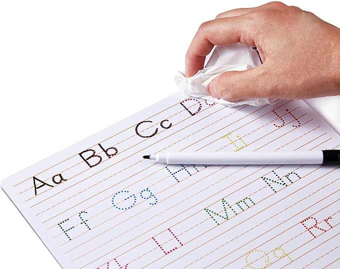 5 PCs Dry Erase Alphabet Tracing Boards: Letter and Numbers Handwriting Practice for Kids Learning, Reusable Boards for Kindergarten and Preschool