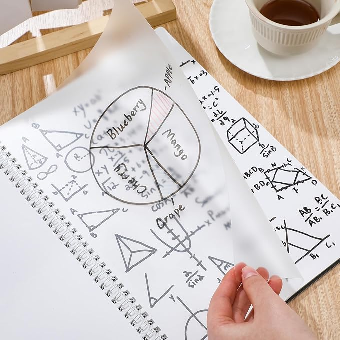 Feifeiya White Board Dry Erase Notebook A4 Size White Board Dry Erase Environmentally Portable Reusable Notebook for Study, Meeting, Planning, Black