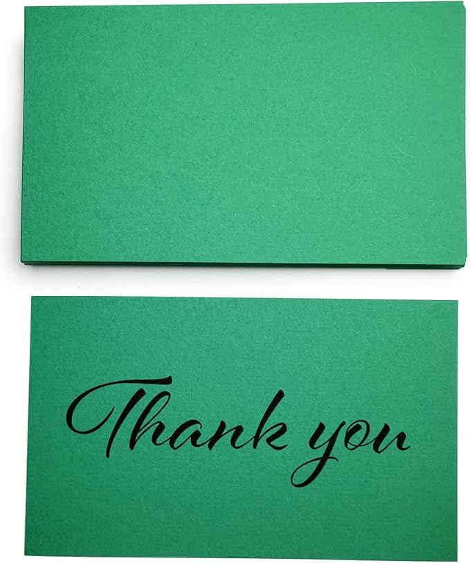 PPAPPAPPIYO 50 Pack 3x5 Colored Index Cards, 180gsm Premium Textured Blank Flash Cards, Heavyweight Cardstock for Study, Recipes, and DIY Crafts (green)