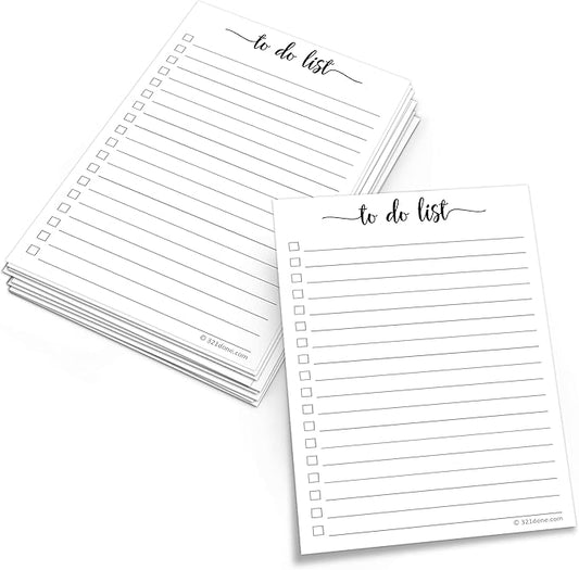 321Done To-Do List Cards, 4x6 Index Cards with Checkboxes, Double-Sided Checklist Note Card, Pack of 50, Daily Task List, Large College-Ruled, Made in USA