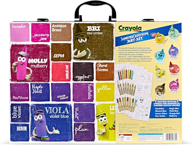 Crayola Limited Edition Coloring Set (115 Pcs), Kids Art Supplies & Drawing Kit with Crayons, Markers & Colored Pencils in Storage Case, Gifts, Ages 5+