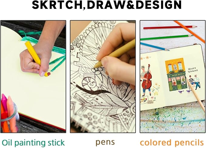 5" x 5" Hardcover Sketch Book,Small Mixed Media Sketch Pad,58 Sheets 150GSM Acid-Free Artist Drawing Paper,Travel Journal Blank Notebook for Adults Painting,Illustration,Art Supplies.Light Brown
