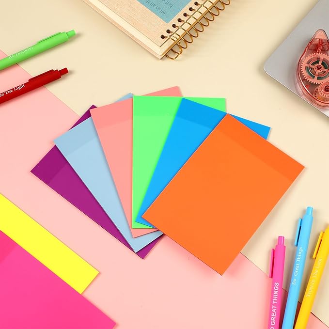 Yinder 4 x 6 Inch Transparent Sticky Notes Translucent Sticky Notes Waterproof Clear Self Memo Pad See Through Bible Journaling Accessories Office School Supplies(8 Pcs,Bright)
