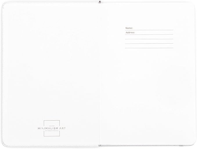 Minimalism Art, Premium Hard Cover Notebook Journal, Medium Size, A5 5.8" x 8.3", 186 Numbered Pages, Gusseted Pocket, Ribbon Bookmark, Extra Thick Ink-Proof Paper 120gsm (Dotted, Black)