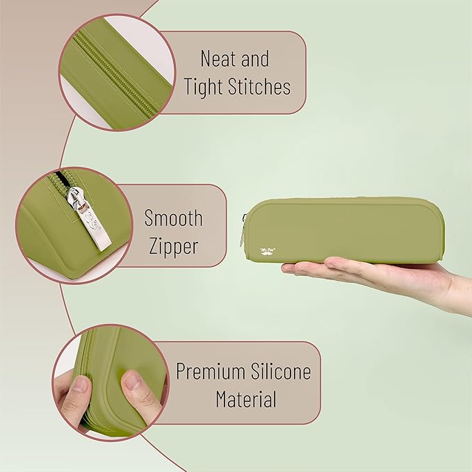 Mr. Pen- Silicone Pencil Case, Aesthetic Pencil Bag for Women, Makeup Pouch, Multifunctional Pouch for Stationery, Cosmetics and Electrical Goods Storage
