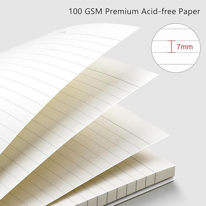 RETTACY Spiral College Ruled Notebook, 3-Pack, 160 Pages per Pack, A5 Medium Size (5.7" x 8.3"), for School, Work, Writing, Journaling, 100 GSM Thick Paper, Flexible Plastic Cover