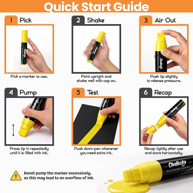 8 Washable Window Markers for Cars - 15mm Jumbo, 3 in 1 Nib, 28g Ink - Liquid Chalk Markers for Chalkboard, Blackboard, Glass, Bistro, Auto, Menu Board - Loved by Teachers, Kids, Artists, Businesses