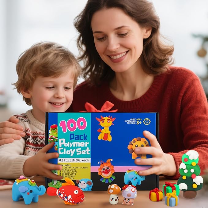 CiaraQ Polymer Clay Kit, Mini Modeling Clay Set for Kids/Beginners/Artist, 100 Colors