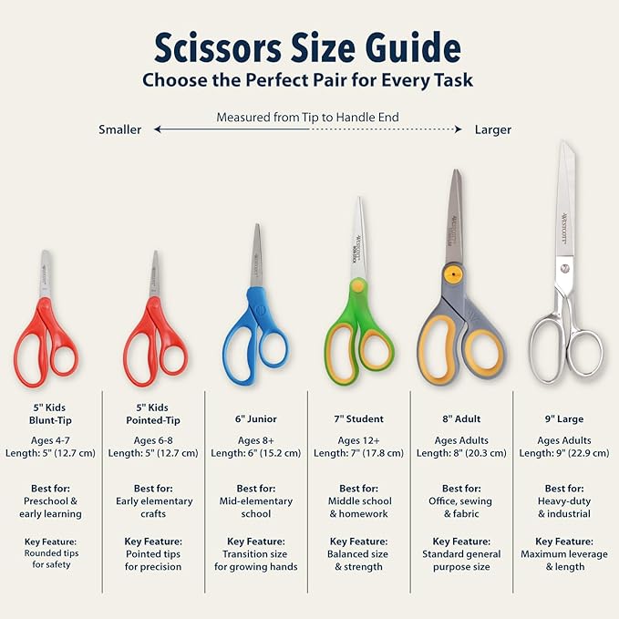 Westcott 5" Hard Handle Kids Scissors, Blunt, Assorted Colors, 2-Pack