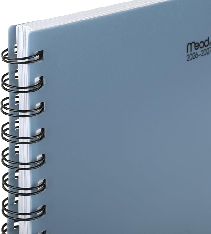 Mead Planner 2026-2027 Weekly & Monthly Academic 15-Month April-June, 5.5" x 8.5", Composure Blue (CAW42020) (Pack of 12)