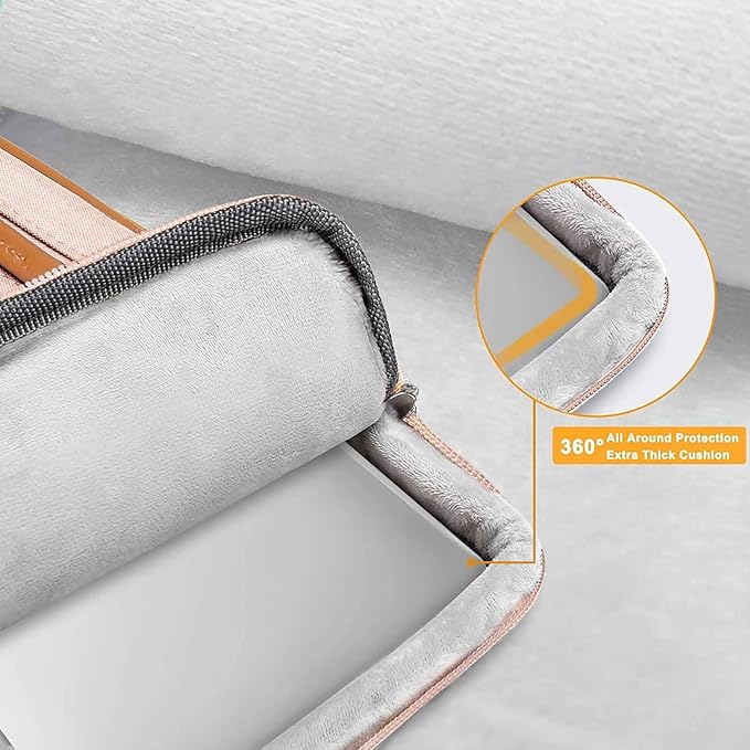 MOSISO 360 Protective Laptop Shoulder Bag,15-15.6 inch Computer Bags Compatible with MacBook Pro 16 inch, HP, Dell, Lenovo, Asus Notebook,Side Open Messenger Bag with 4 Zipper Pockets, Khaki