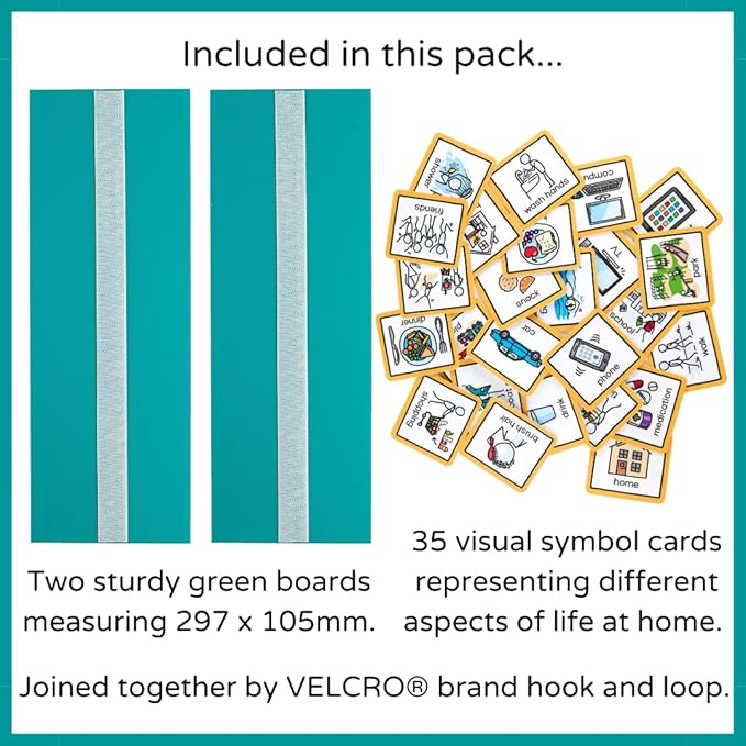 Visual Schedule routine chart for children with pecs cards to support communiation for kids, toddlers, autism, adhd, downs syndrome, dementia.