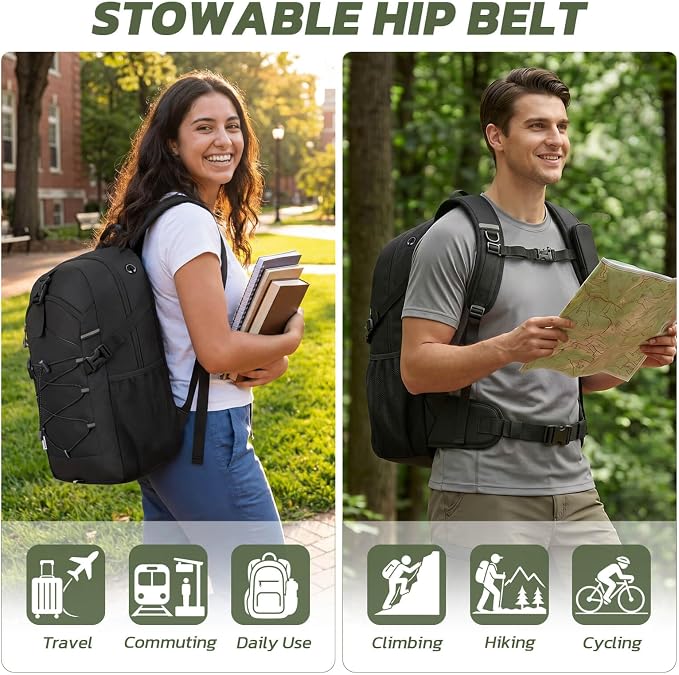 TILYMOL 30L Hiking Travel Backpack for Men Women with Hydration System | Lightweight Waterproof Outdoor Camping Backpack/Day Pack, Hiking Daypack for Hiking, Travel, Sports, Running, Biking