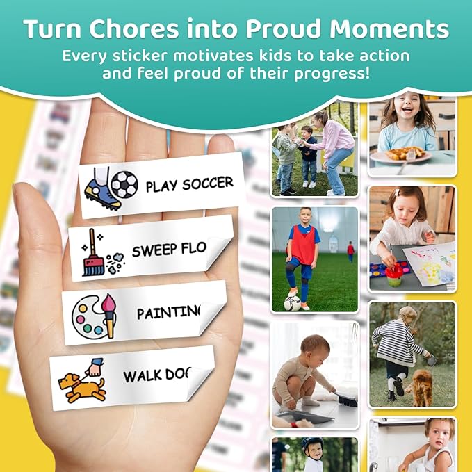 Dry Erase Kids Chore Chart for 2 Kids Pink and Blue - Magnetic Routine Chart with Slider Cute Design Stickers, Morning Bedtime Routine Chart for Toddlers Visual Schedule for Kid