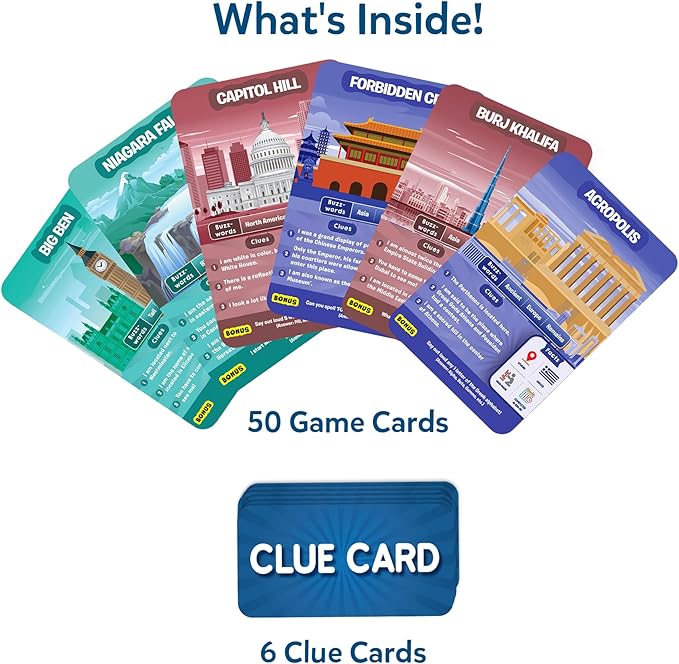 Skillmatics Guess in 10 Legendary Landmarks, Educational Travel Toys for Boys, Girls, and Kids Who Love Card Games, Board Games, Geography and History, Trivia, Gifts for Ages 8, 9, 10 and Up