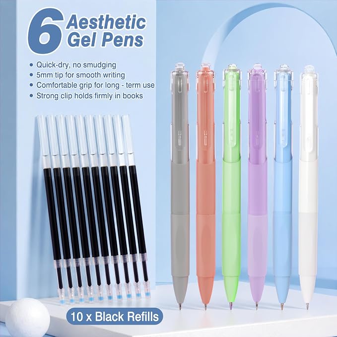 MoKo 59 PCS Aesthetic School Supplies with Cute Pencil Case, Students Stationery Set for Teen Girls & College with Gel Pens, Pastel Highlighters, Mechanical Pencils & Refills, Office Supplies, Blue