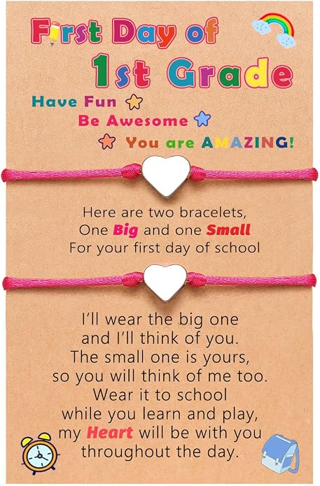 UNGENT THEM Big & Small Heart Bracelets Back to School Gifts for Girls