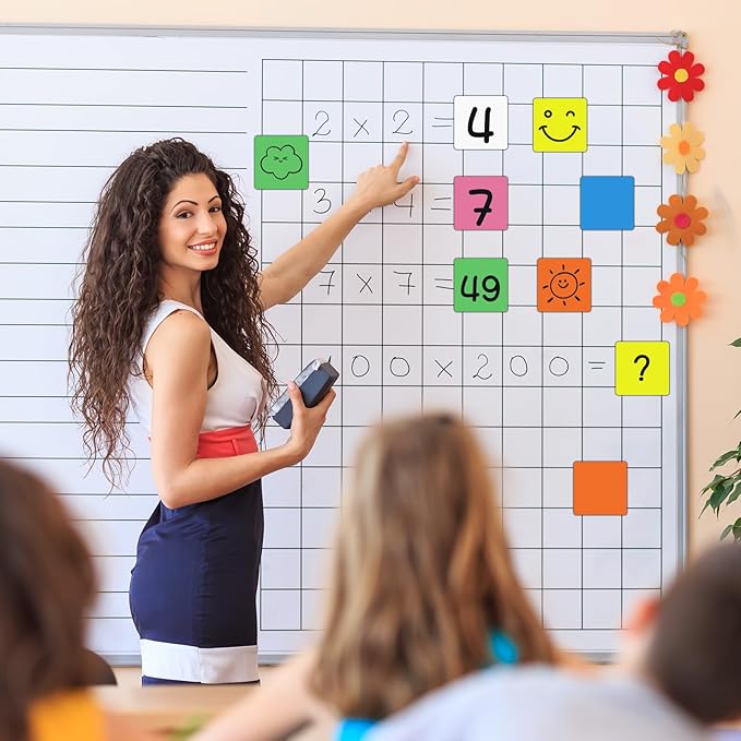 36Packs Reusable Magnetic Sticky Notes, 3" x 3" Dry Erase Magnets Labels, Widely Use to Post Notes for Whiteboard, Fridge, Locker, Cabinet, Door - Office & Classroom Supplies