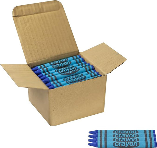 Blue Crayons Bulk - 80 Count Regular Size Single Color Crayon Refill, Non-Toxic Art Supplies for Teachers, Classrooms and School Projects