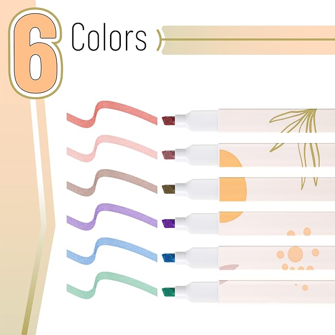 Mr. Pen- Aesthetic Highlighters No Bleed, 6 Pack, Assorted Colors | Chisel Tip, Cute Highlighters Assorted Colors for Journaling, Highlighting, Underlining, Fast Dry, Back to School Supplies