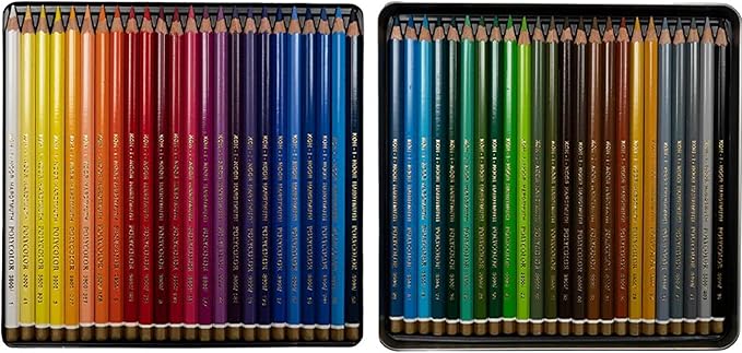 Koh-I-Noor Polycolor Drawing Pencil Set, 48 Assorted Colors in Tin, 1 Each (FA3826)