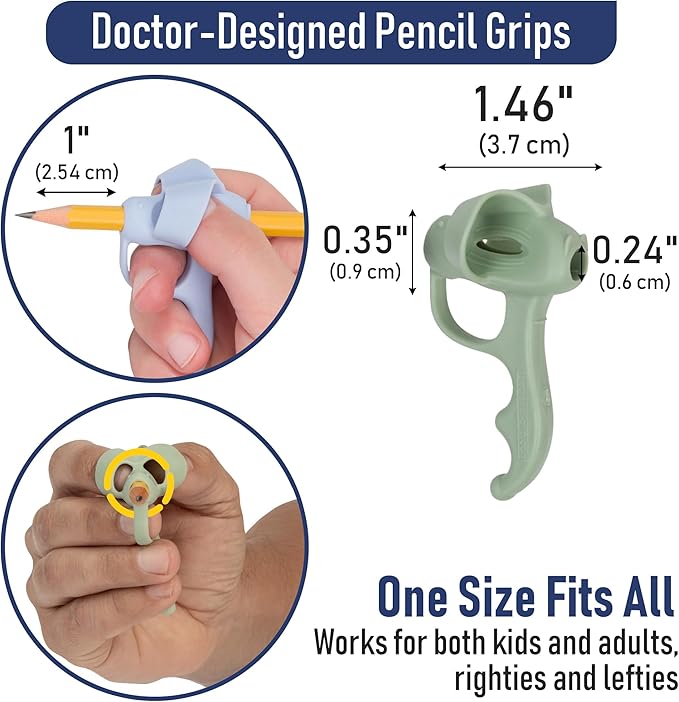 NEW! Five Finger Pencil Grip 6 Pack Pencil Grips for Kids Handwriting, 5-Finger Silicone Pencil Holders, Comfortable Writing Aid for Beginners, Posture Correction Training Tool