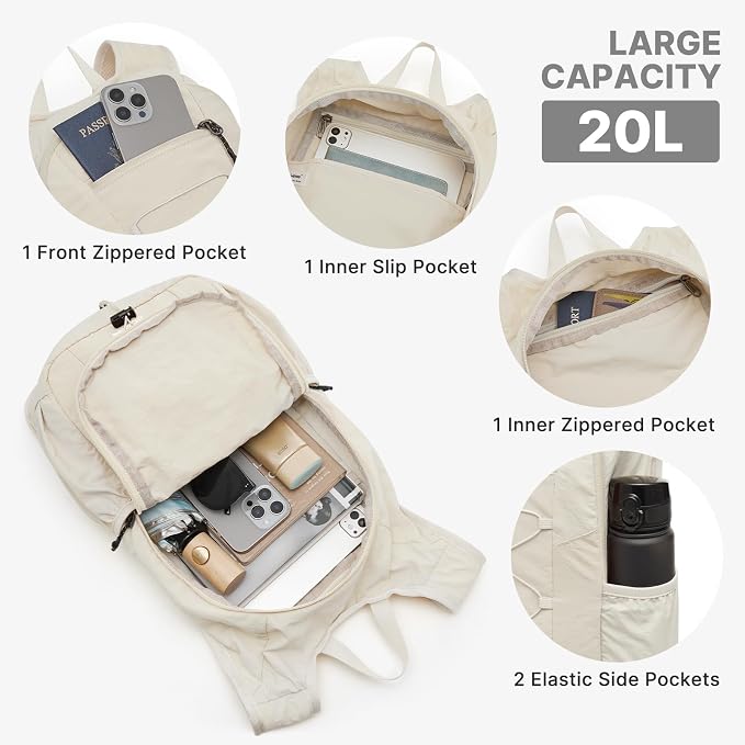 G4Free 20L Lightweight Packable Hiking Backpack for Women Men | Small Water Resistant Foldable Daypack with Phone Pocket for Travel Camping Outdoor