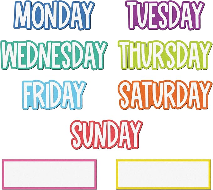 Ireer 9 Pcs Days of the Week Magnets Colorful Magnetic Week Labels for Whiteboard Calendar Headliners Inspirational Cute Decorative Magnets for School Home Locker Whiteboard (Pastel)