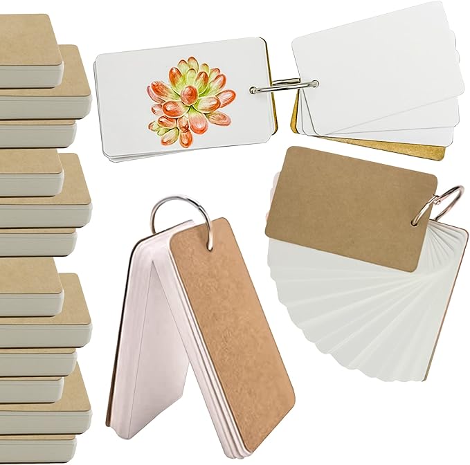 500 Pcs Flash Cards 2x3 Inch Index Cards with Ring Lined Note Card Bood Flashcards, Mini Blank Flash Cards 2x3 White Card Pad Index Note Bood 2 x 3 Notecards for Studying School Supply College