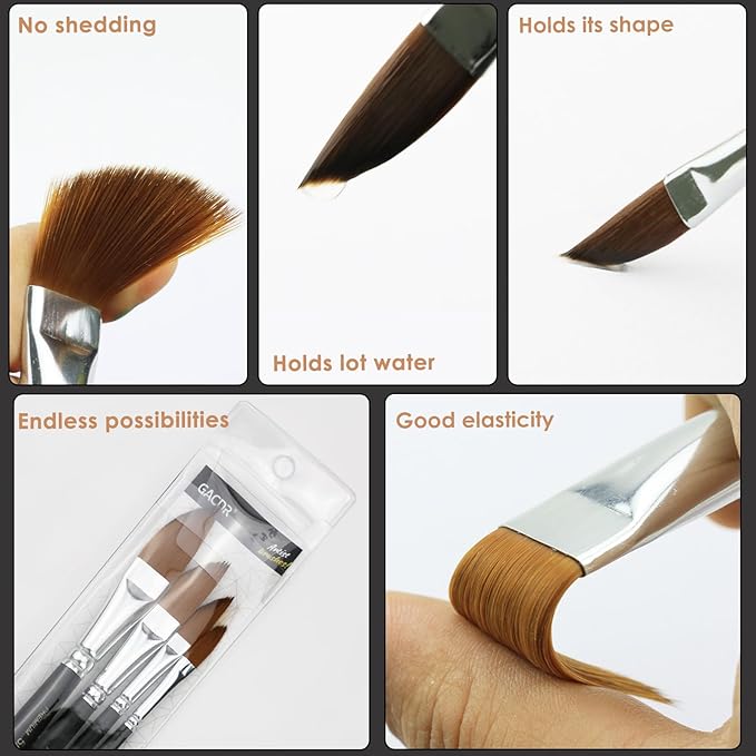GACDR Dagger Striper Brush Set - 4 PCS Premium Watercolor Pinstriping Brushes Set with Korean Nylon Hair for Detail, Fine Lines, Acrylic, Ink, Gouache