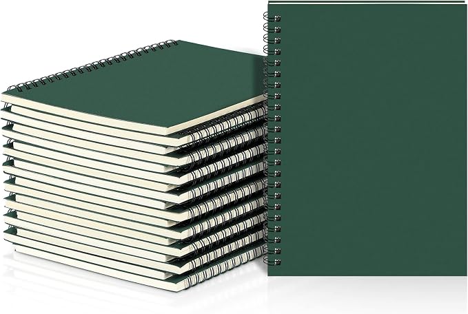 Yahenda 18 Pcs Spiral Notebooks, 1 Subject, Wide Ruled, Deep Green