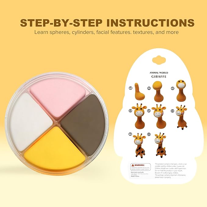 Aestd-ST Air Dry Clay Kit - Animal Theme, Modeling Clay for Kids, DIY Model Magic Clay with Sculpting Tools and Tutorials, 12 Boxes Molding Clay, Soft & Non-Sticky, Arts and Crafts Gift for Kids