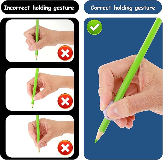 Mabor 15Pcs Kids Pencil Holder Tripod Pencil Soft Grip Pencil Grippers for Kids Handwriting Correction Finger Posture Training Writing Aids for Preschooler Toddler Kindergarten