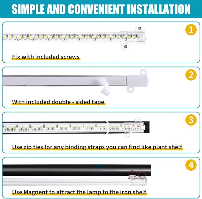 Hywyimlait LED Grow Light Strips for Indoor Plants Full Spectrum 3500K, 96 LEDs Plant Light Bar with 3/9/12H Timer, 10 Dimmable Levels for Seedling Succulent and Shelf, 13 Inches, 1 Head 2 Pack