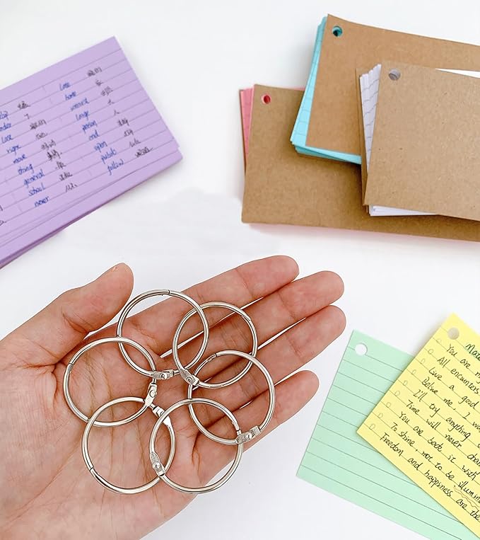 150pcs Colored Index Cards 3x5 Inches Flash Cards with Ring Lined Ruled Study Card for Learning, Studying Memory Office College Recipe Game Cards (3 color A-150pcs)