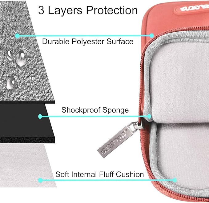 MOSISO Laptop Case 16 inch, 15-15.6 inch Laptop Sleeve Compatible with MacBook Pro 16 M5 M4 M3 M2 M1, HP Acer Dell Lenovo ASUS, Polyester Vertical Computer Sleeve Bag with Pocket, Coral