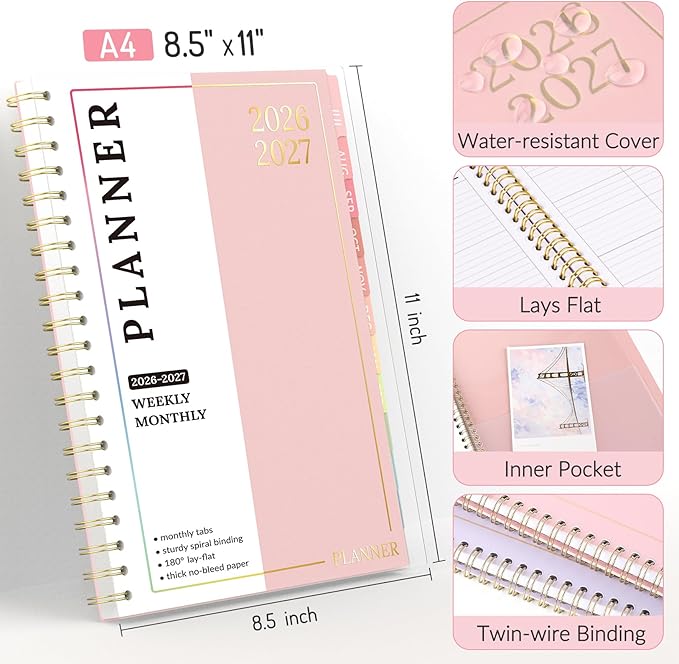 Teacher Planner 2026-2027, Forvencer Academic Planner 2026-2027, Jul 2026 - Jun 2027, 8.5"x11", Weekly & Monthly Planning Book with 7 Periods, School Agenda for Teacher Student Homeschool, A4, Blue