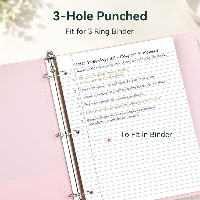 Forvencer 3 Subject Notebook College Ruled, Spiral Notebooks, 8.5" x 11"