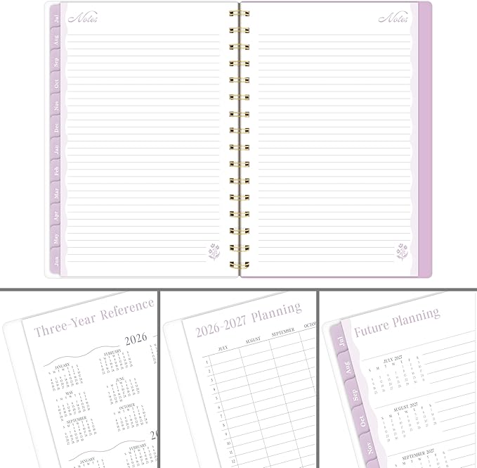 Cambridge Planner 2026-2027 Weekly & Monthly Academic 12-Month July-June, 5-1/2" x 8-1/2", Cherrywood Lane, Peony Lace (CL18-200A)