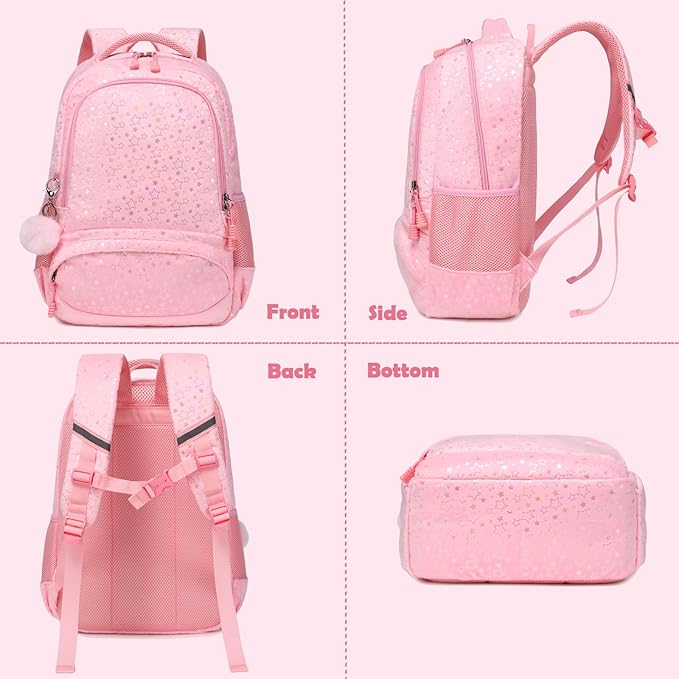 Kimwadalh School Backpack for Girls, Backpack with Lunch Box Pencil Case for Preschool Elementary High School Girls Boys
