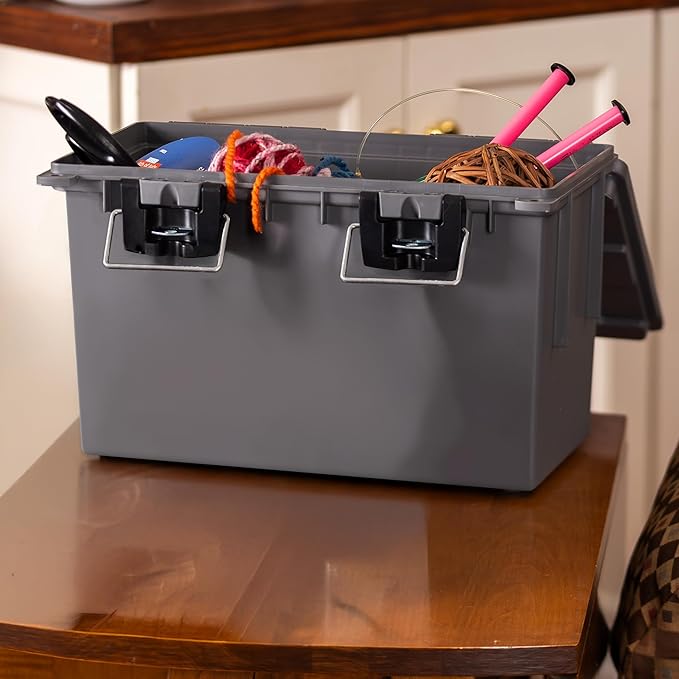 Sheffield 12766 XL Storage Bins With Lids, Mothers Day Gifts, Stackable Storage Bins, Mothers Day Gifts for Mom, Lockable Containers with Lids, Plastic Containers for Home, Classroom, and Dorm