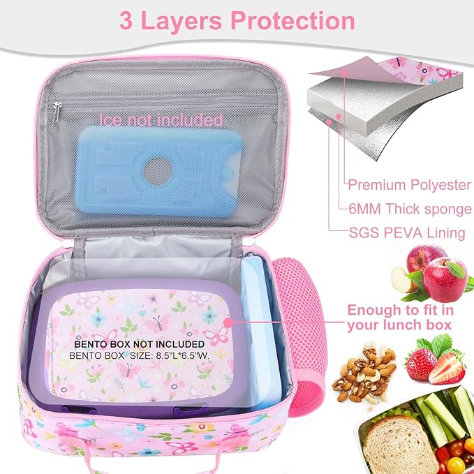 RHCPFOVR Kids Lunch Bag - Insulated Lunch Box for Boys Girls,Washable Lunch Bag and Reusable Toddler Leak-proof Lunchbox for School and Daycare