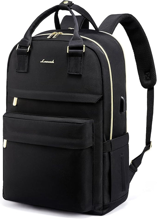 LOVEVOOK Laptop Backpack for Women Men, 17.3 Inch Laptop Bag with USB Port Fashion Waterproof Backpacks Teacher Nurse Stylish Travel Bags Vintage Daypacks for College Work