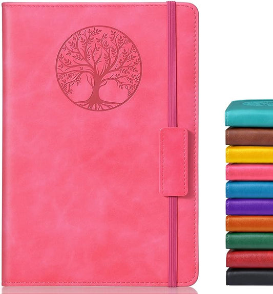Lined Journal Notebook for Women Men,256 Thick Pages,A5 Hardcover Vintage Leather Journal for Writing,Travel,Business,Work, School,College Ruled Notebooks for Note Taking,Daily Diary 5.7"×8.3"